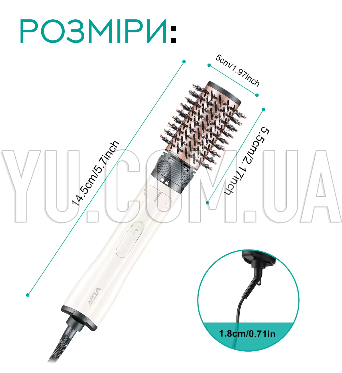 Фен щітка для волосся 2в1 VGR V-498 Фен щітка для волосся 2в1 VGR V-498