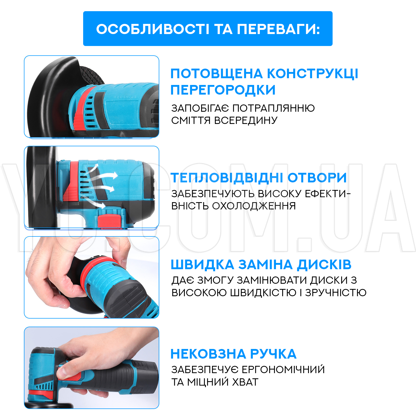 Аккумуляторная болгарка в чемодане 12V (2 аккумулятора) W-153-7