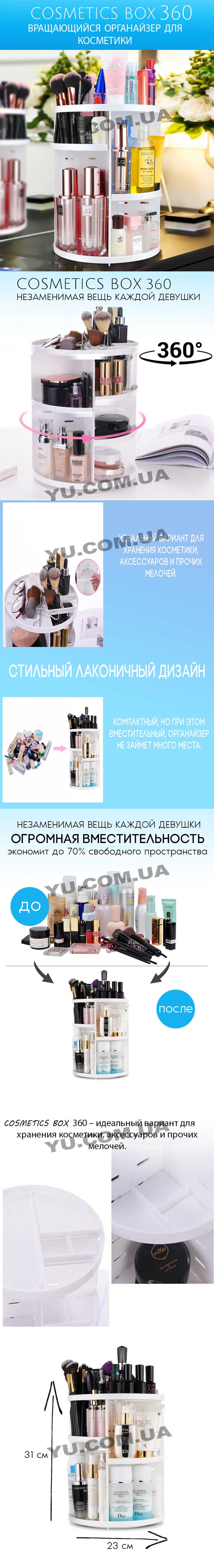 Органайзер для косметики Cosmetics box 360