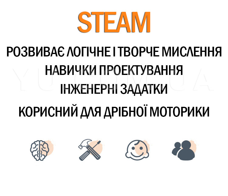 Конструктор для дітей Build & Play 5 в 1 с мотором 109 ел.