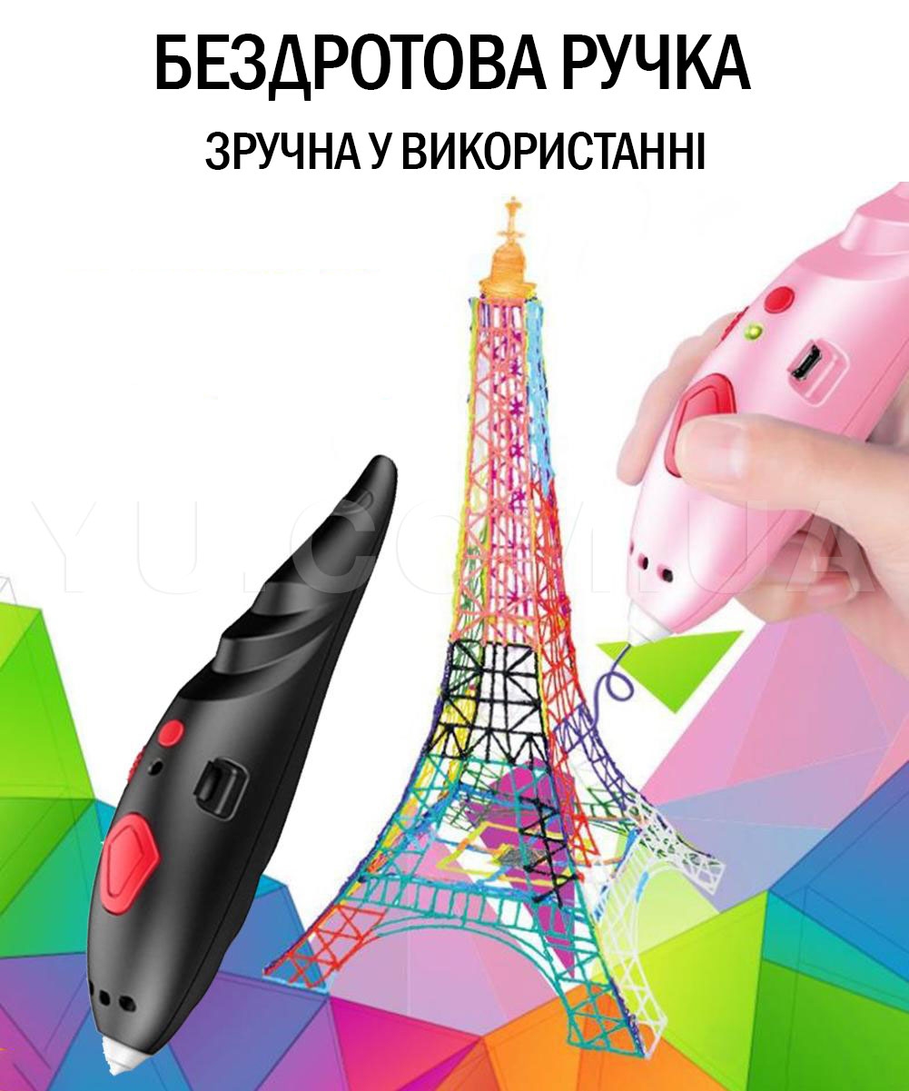 Ручка 3D акумуляторна з трафаретами Painting Pen K9902