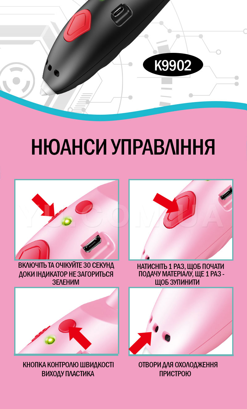 Ручка 3D акумуляторна з трафаретами Painting Pen K9902