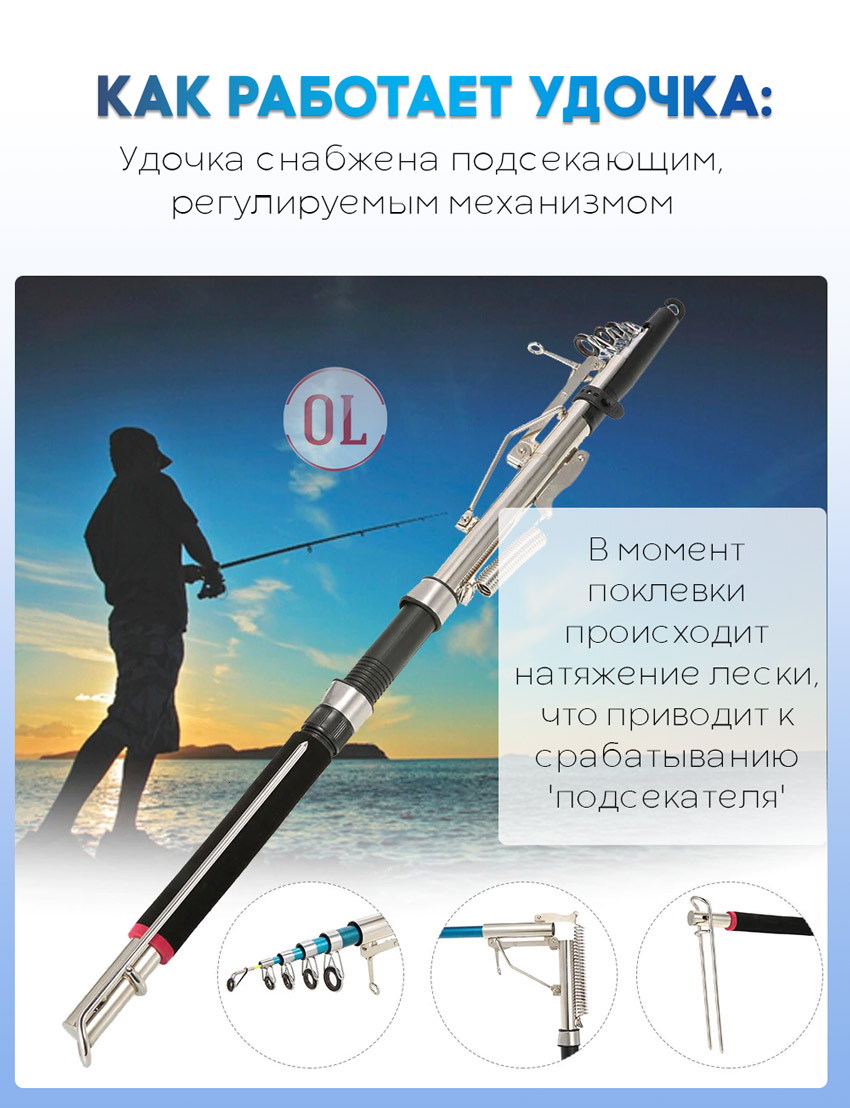 Самоподсекающая удочка Turbofish 2.4 метра Самоподсекающая удочка Turbofish 2.4 метра