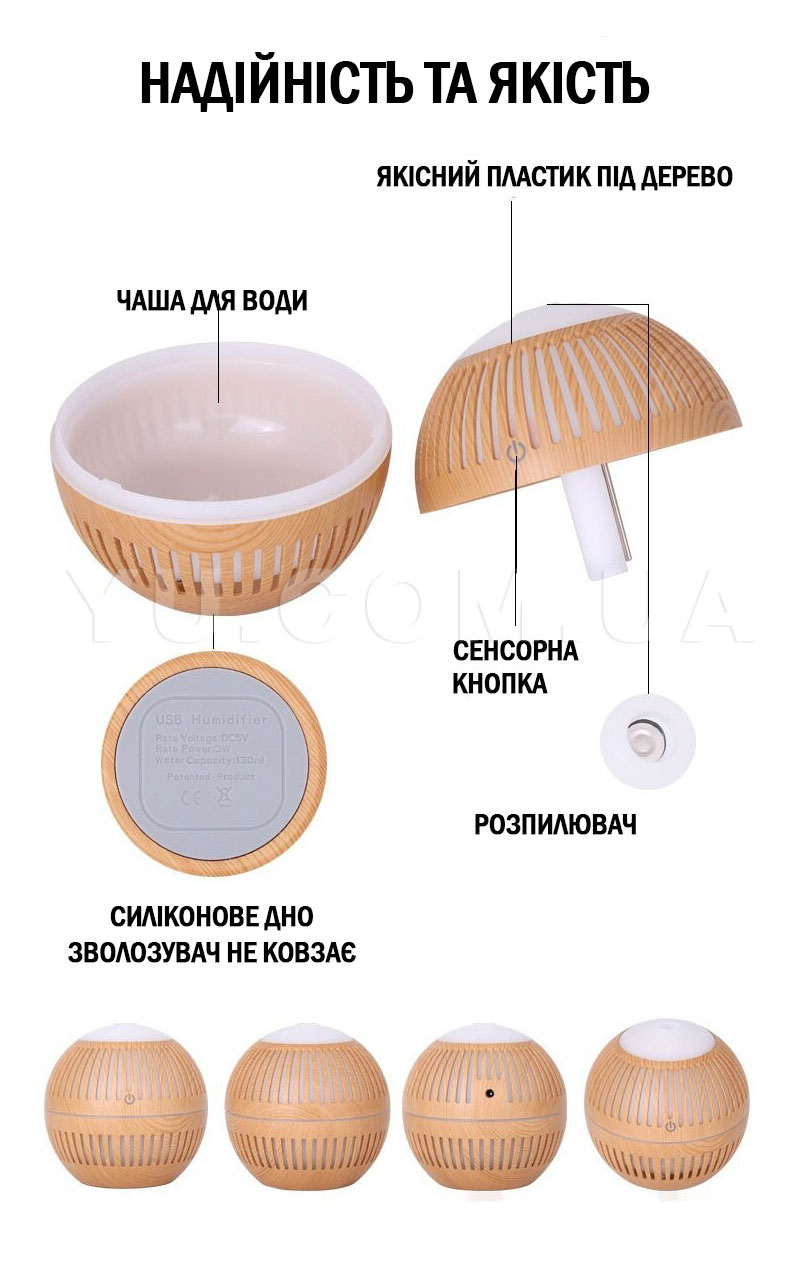 USB увлажнитель воздуха, мини аромадиффузор с LED