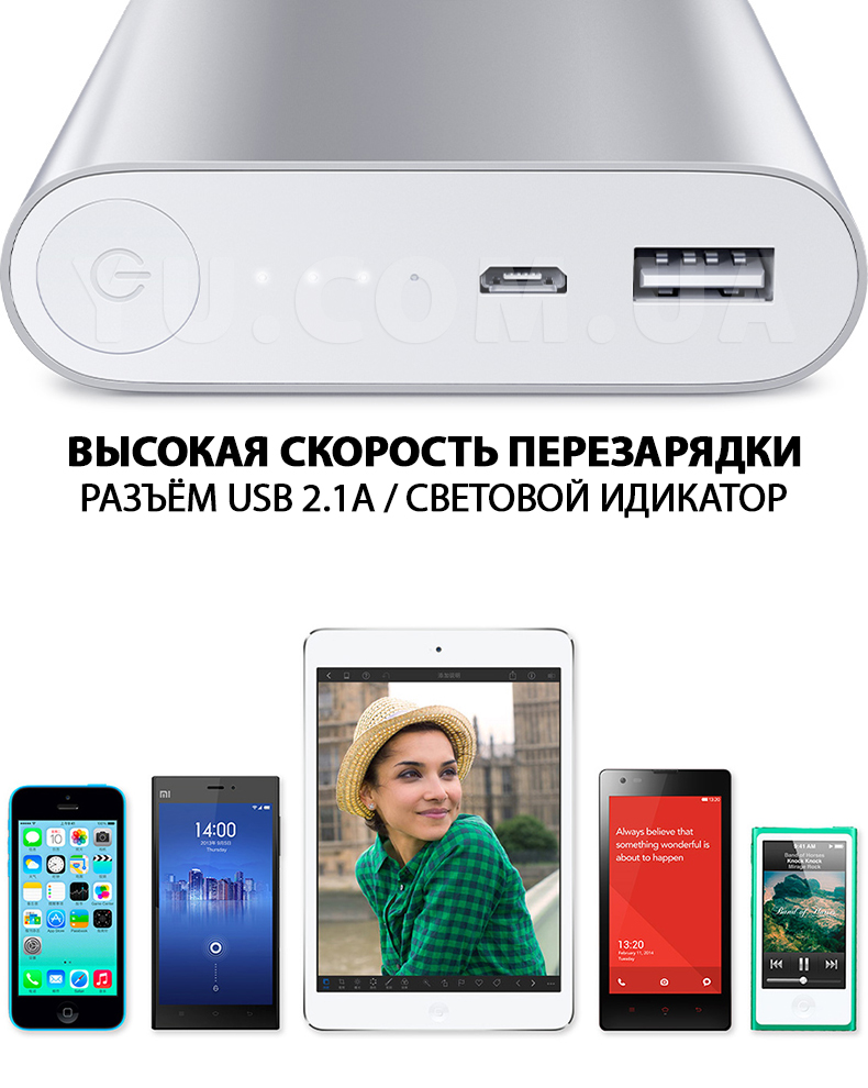 Зовнішній акумулятор (power bank) в стилі ксіомі 20800мАч (реальна ємність 9600)